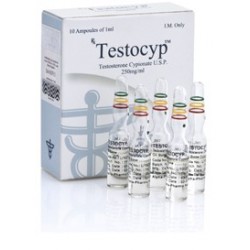 Achetez Testocyp 10x 1ml 250mg/ml en ligne Produit: Testocyp 10x 1ml 250mg/ml Chaque unité commandée contient: Testocyp 10x 1ml 250mg/ml Substance active: La testostérone Fabricant / Marque: Alpha Pharma