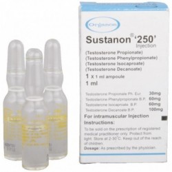 Achetez Sustanon 3x 1ml 250mg/ml en ligne Produit: Sustanon 3x 1ml 250mg/ml Chaque unité commandée contient: Sustanon 3x 1ml 250mg/ml Substance active: La testostérone Fabricant / Marque: Organon