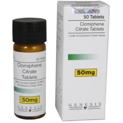 Comprare Clomiphene Citrate online 50 x 50mg Prodotto: Clomifene citrato 50 x 50mg  Ogni unità di ordine contiene: clomifene citrato 50 x 50mg  Principio attivo: clomifene  Produttore / Marca: Genesis