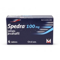 Buy Spedra 4x 100mg online Product: Spedra 4x 100mg  Each order unit contains: Spedra 4x 100mg  Active substance: Spedra Avanafil  Manufacturer / Brand: Berlin-Chemie AG  Buy Spedra 4x 100mg Berlin-Chemie AG