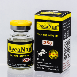 Acquista DecaNan 10ml 250mg/ml on-line
Prodotto: 10ml 250mg/ml DecaNan
Ogni unità di ordine contiene: DecaNan 10ml 250mg/ml
Sostanza attiva: Nandrolone
Produttore / Marca: LA Pharma s.r.l.